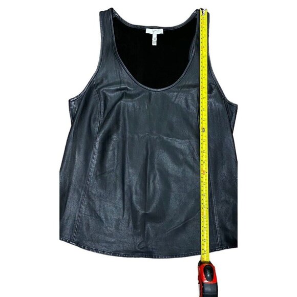 Joie Sz S Tank Top Sleeveless Leather Shell Black - Picture 4 of 7